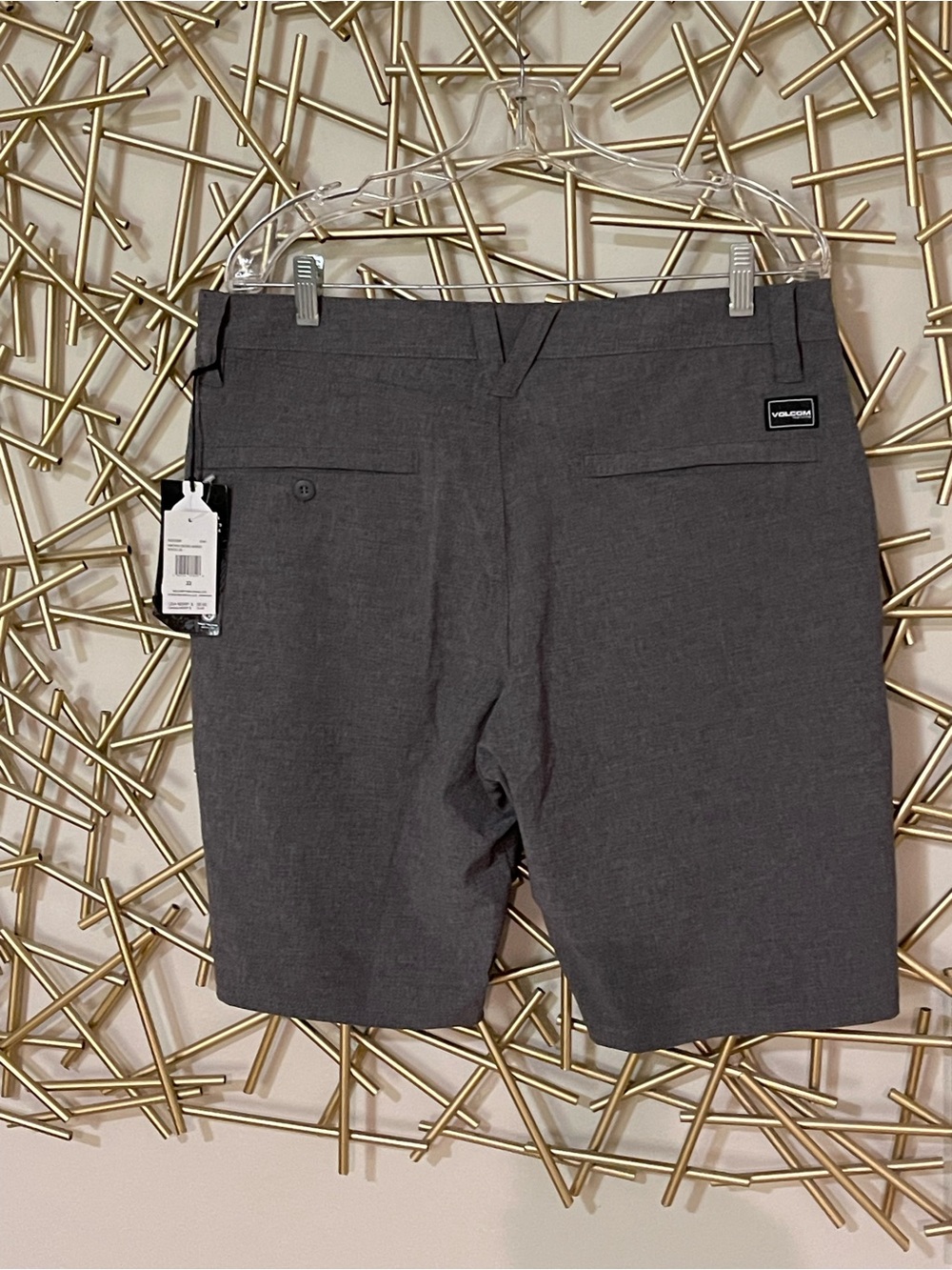Volcom Gray hybrid surf Stretch board Shorts sz 33